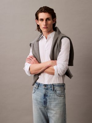 Camisa Slim Fit Elástica Blanco Calvin Klein