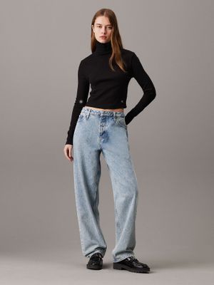 Imagen 2 del producto Polera LS Woven Label Negro Calvin Klein