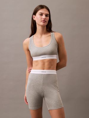 Bralette Cotton Modal Rib Gris Calvin Klein