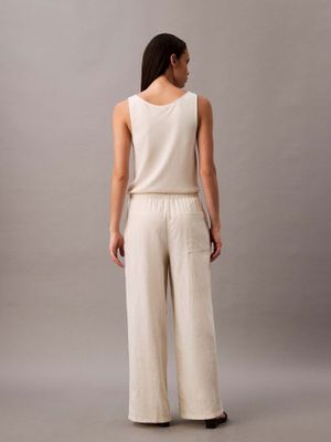 Imagen 2 del producto Pantalón Lino con Cintura Elástica Beige Calvin Klein