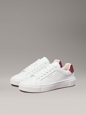 Zapatillas de Cuero Cupsole Lace Up Blanco Calvin Klein