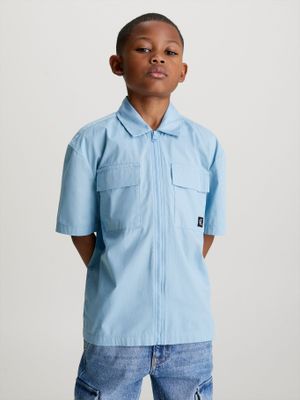 Camisa Niño Popeline Celeste Calvin Klein