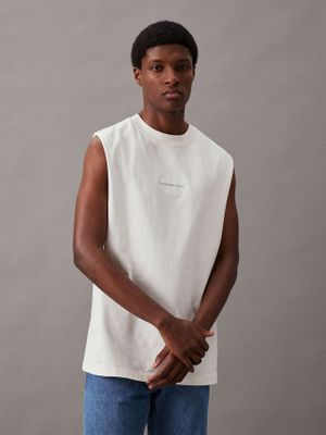 Polera Sin Mangas Monologo Blanco Calvin Klein