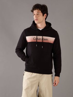 Polerón con Gorro Chest Logo Negro Calvin Klein