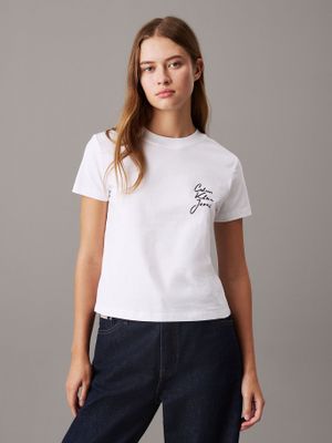 Imagen 1 del producto Polera slim con logo Blanco Calvin Klein