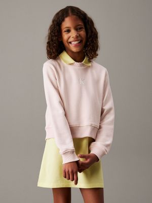 Polerón Niña Ck Logo Rosado Calvin Klein