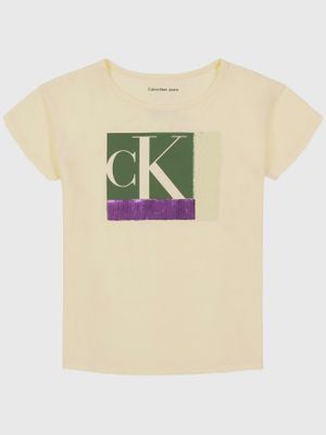Imagen 1 del producto Polera Niña Colorblock Sequin Amarillo Calvin Klein