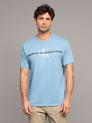 Imagen 1 del producto Polera con cinta repetitiva Celeste Calvin Klein