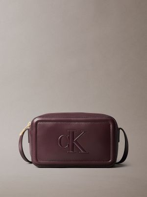 Bandolera Y Logo Monograma Grabado Marrón Calvin Klein