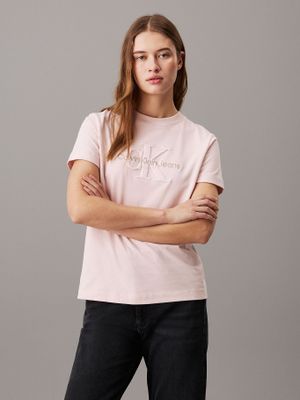 Polera Chenille Monologo Rosado Calvin Klein