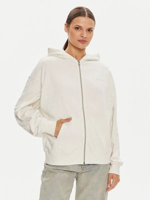 Polerón Diffused Ck Zip Blanco Calvin Klein