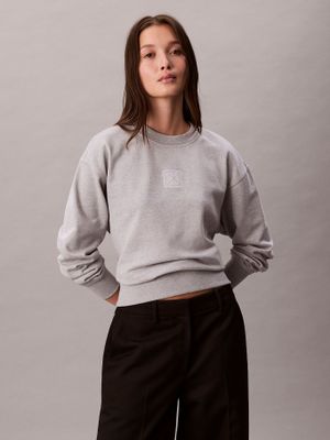 Polerón De Felpa Gris Calvin Klein