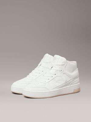 Zapatillas altas de cuero sintético Blanco Calvin Klein