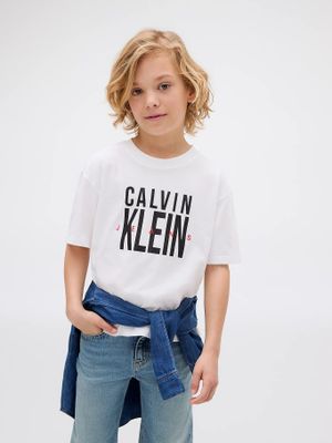 Polera Niño Bold Ckj Graphic Blanco Calvin Klein