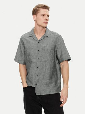 Camisa Linen Cotton Cuban Gris Calvin Klein