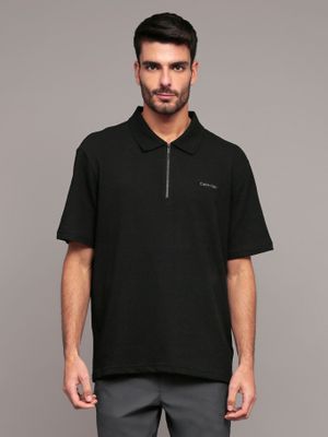 Imagen 1 del producto Polo relaxed con tejido crepe Negro Calvin Klein