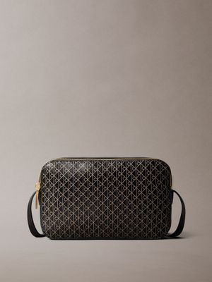 Bandolera Con Estampado De Monograma Negro Calvin Klein