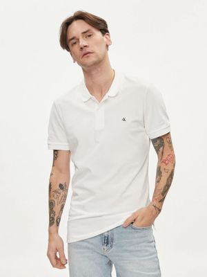 Polo Ck Embro Badge Slim Blanco Calvin Klein