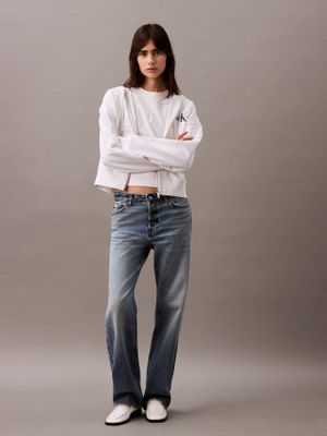 Imagen 2 del producto Polera Cropped con Monograma Blanco Calvin Klein