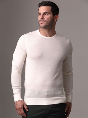 Sweater Superior Wool/Crew Neck Blanco Calvin Klein