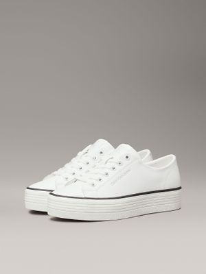 Zapatillas de plataforma de cuero Blanco Calvin Klein