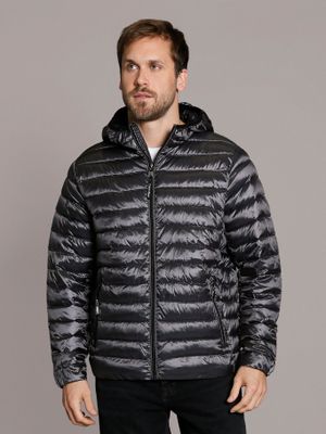 Parka con Gorro Packable Negro Calvin Klein