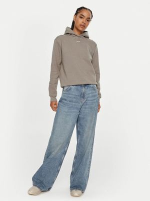 Imagen 2 del producto Poleron con Gorro Nano Logo Gris Calvin Klein