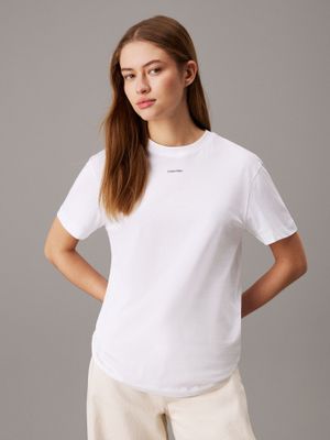 Polera Nano Logo Regular Blanco Calvin Klein