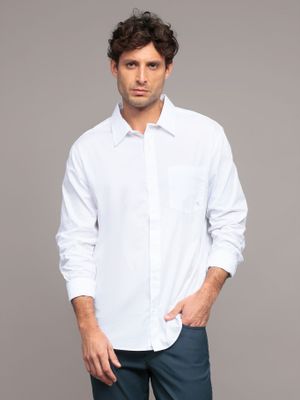 Camisa Clásica Poplin Blanco Calvin Klein