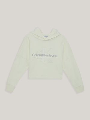 Polerón con Gorro Niña Monogram Beige Calvin Klein