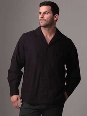 Imagen 1 del producto Camisa de lino mangas largas Negro Calvin Klein