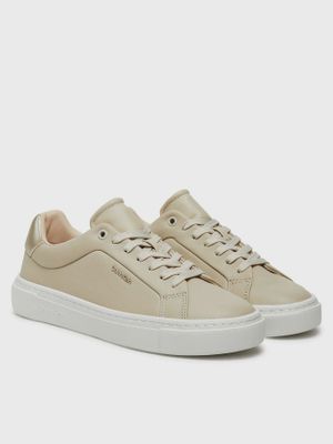 Zapatillas de cuero Beige Calvin Klein