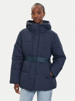 Parka Logo Belt Puffer PPK Azul Calvin Klein