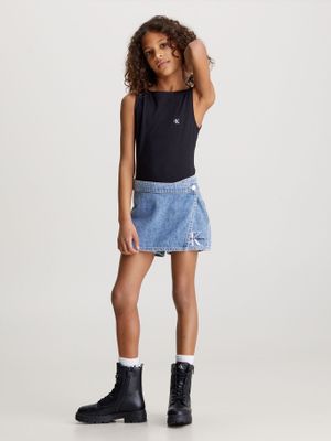 Falda Pantalón Niña Denim Azul Calvin Klein