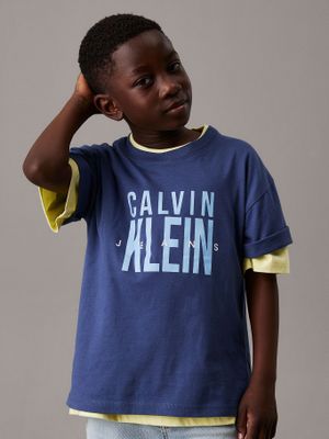 Polera Niño Bold Ckj Graphic Azul Calvin Klein
