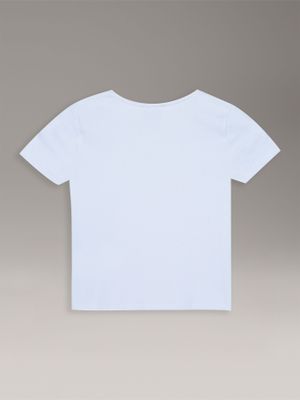 Imagen 2 del producto Polera Punto Canalé Cuello Cuadrado Blanco Calvin Klein