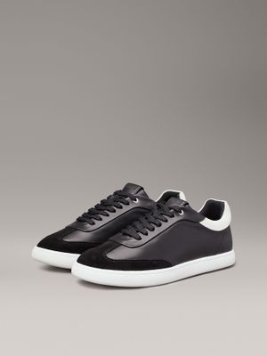 Zapatillas de Cuero Cupsole Lace Mix Negro Calvin Klein