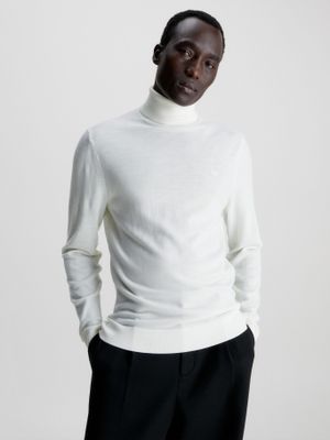 Sweater Cuello Alto Merino Blanco Calvin Klein