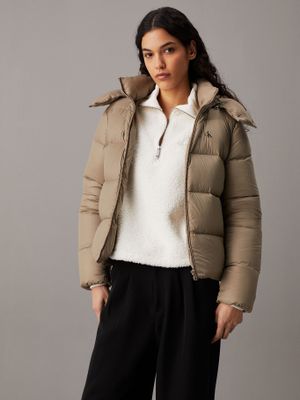 Parka Down Short Puffer Beige Calvin Klein