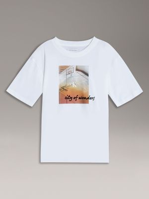 Polera Niño Scene YAF Relaxed Blanco Calvin Klein