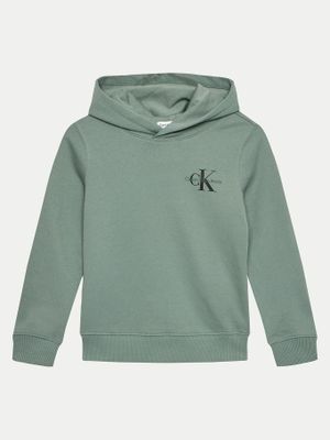 Poleron c Gorro Niño Small Monogram Verde Calvin Klein