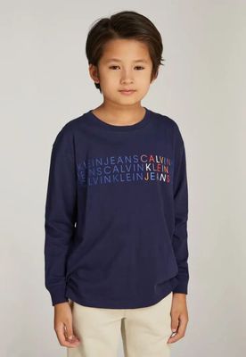 Polera Niño CKJ Logo Azul Calvin Klein