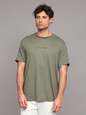 Polera Logo Piping Verde Calvin Klein