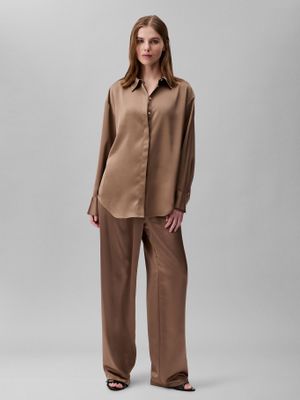 Imagen 2 del producto Camisa Satinada Con Brillo Mate Cafe Calvin Klein