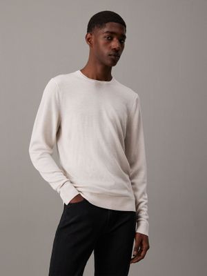 Sweater Superior Wool Crew Neck Blanco Calvin Klein