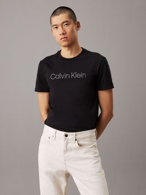 Polera con Logo Texturizado Negro Calvin Klein