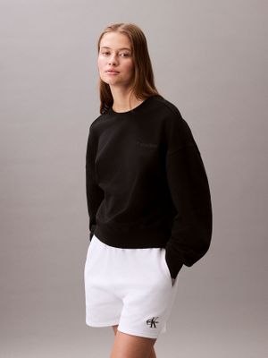 Polerón Con Tejido En Felpa Negro Calvin Klein