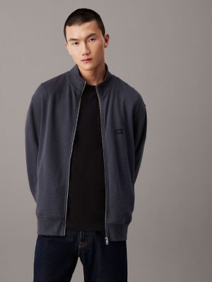 Sweater Woven Label Waffle Through Negro Calvin Klein