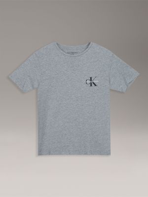 Polera Niño Con Bolsillo Y Logotipo Gris Calvin Klein