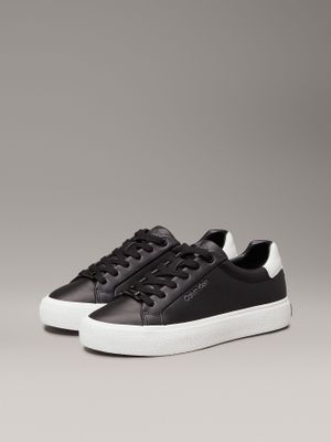 Zapatilla de cuero Negro Calvin Klein